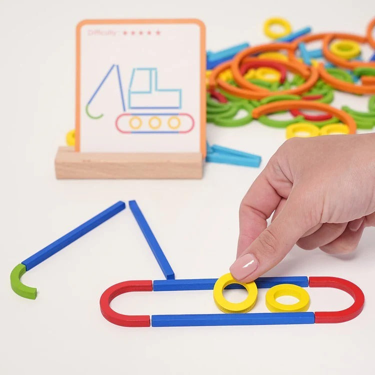 Montessori-leerstaafjes met 20 opdrachtkaarten
