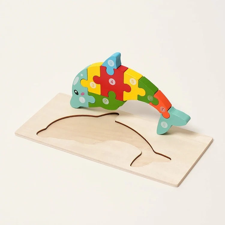 Montessori-houten puzzelset met dierenmotieven