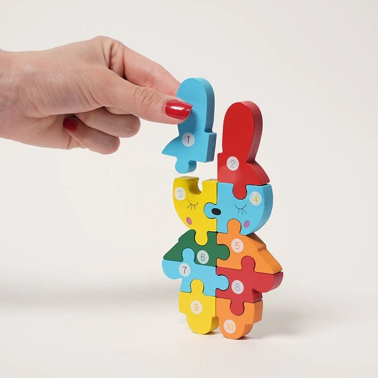 Montessori-houten puzzelset met dierenmotieven
