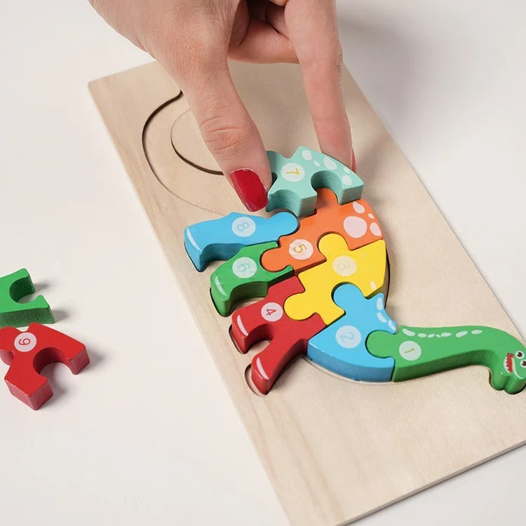 Montessori-houten puzzelset met dierenmotieven
