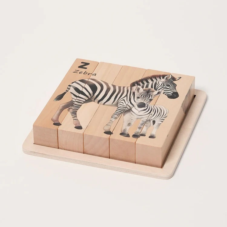 Montessori-houten dierenpuzzels met draaistukken