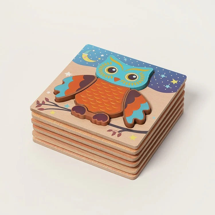 Montessori-houten leerpuzzel