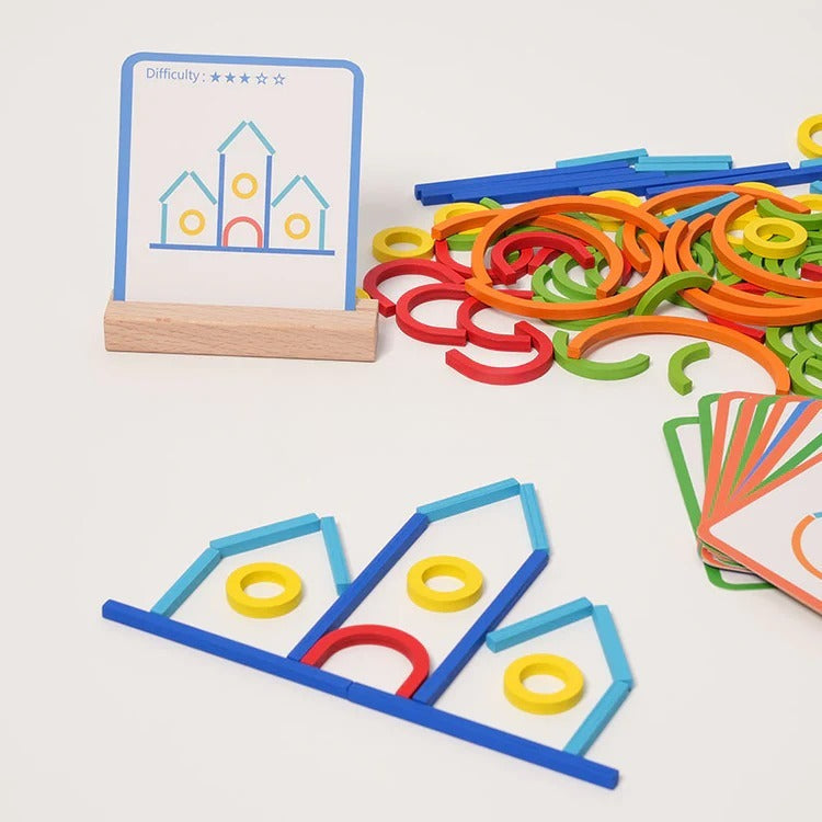 Montessori-leerstaafjes met 20 opdrachtkaarten