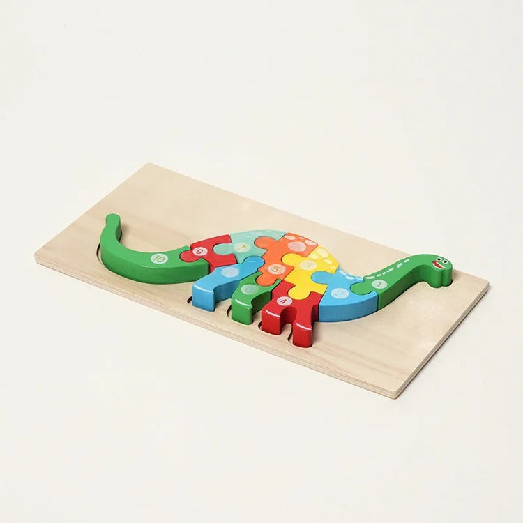 Montessori-houten puzzelset met dierenmotieven
