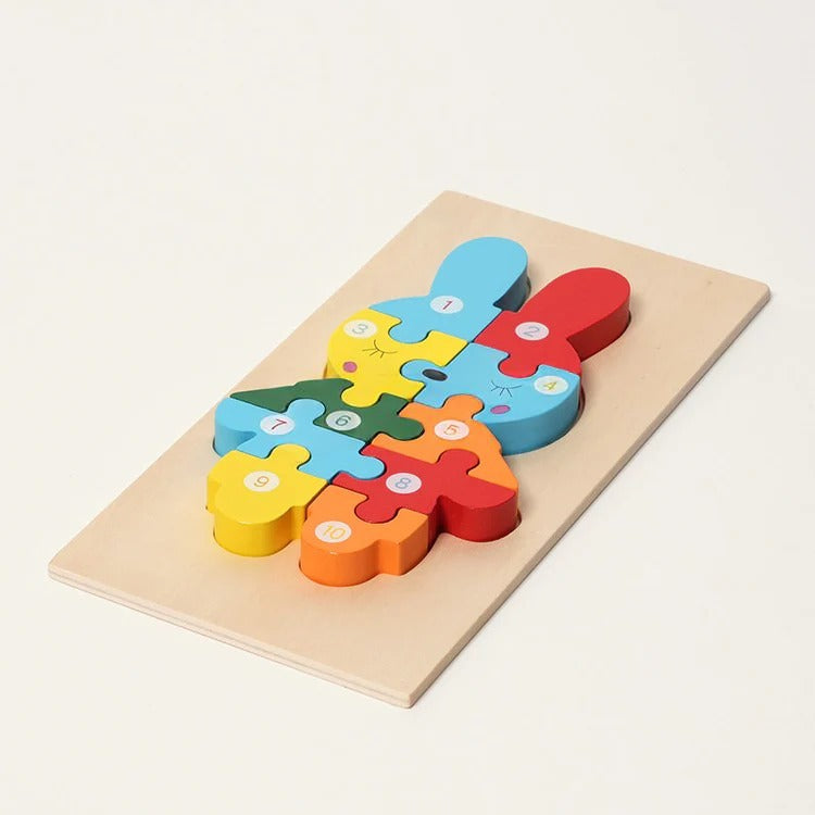 Montessori-houten puzzelset met dierenmotieven