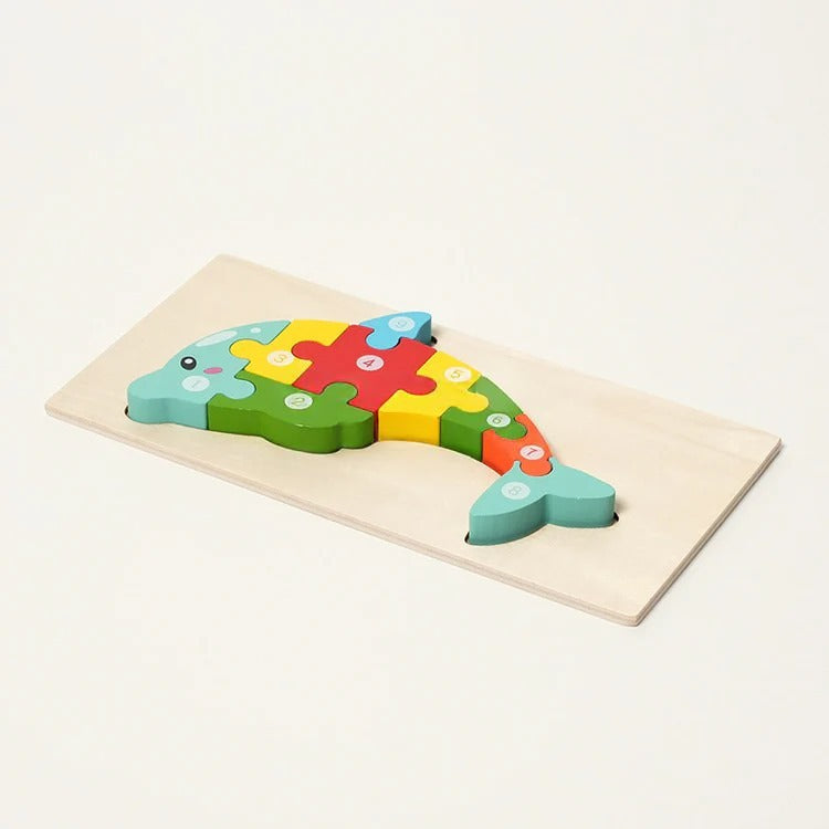 Montessori-houten puzzelset met dierenmotieven