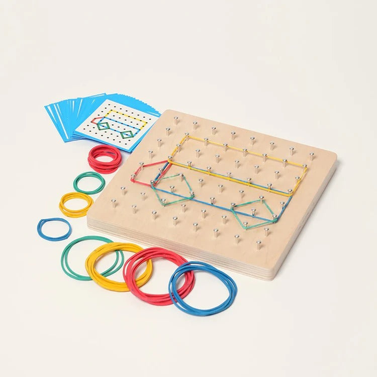Montessori-geometriebord met elastiekjes