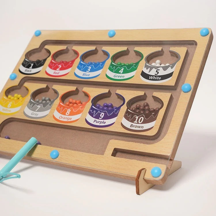 Montessori-magneetpuzzel om kleuren te sorteren