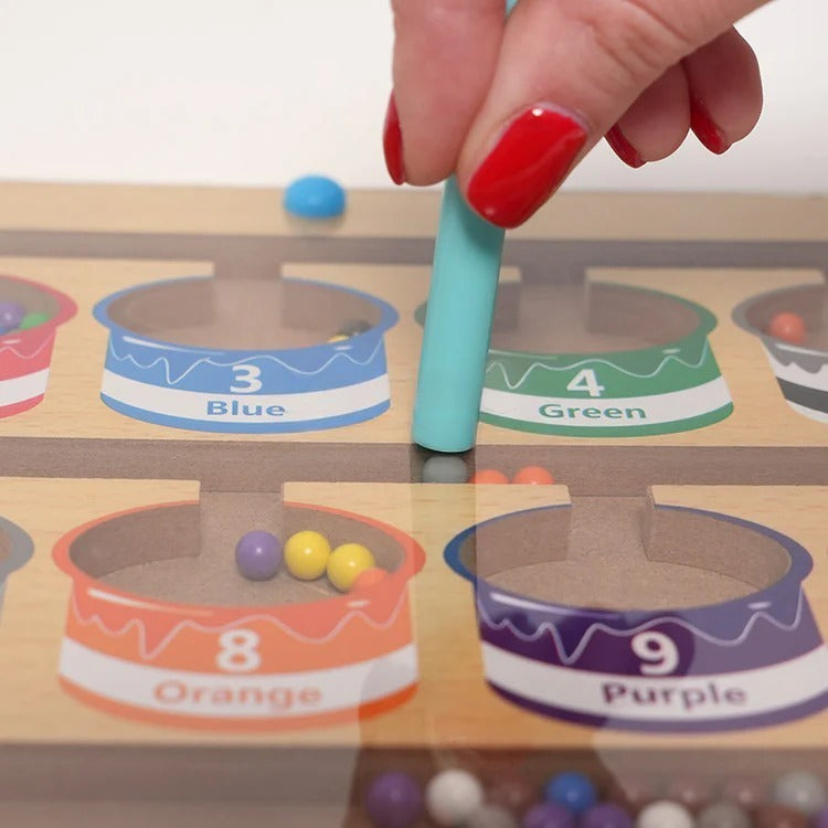 Montessori-magneetpuzzel om kleuren te sorteren