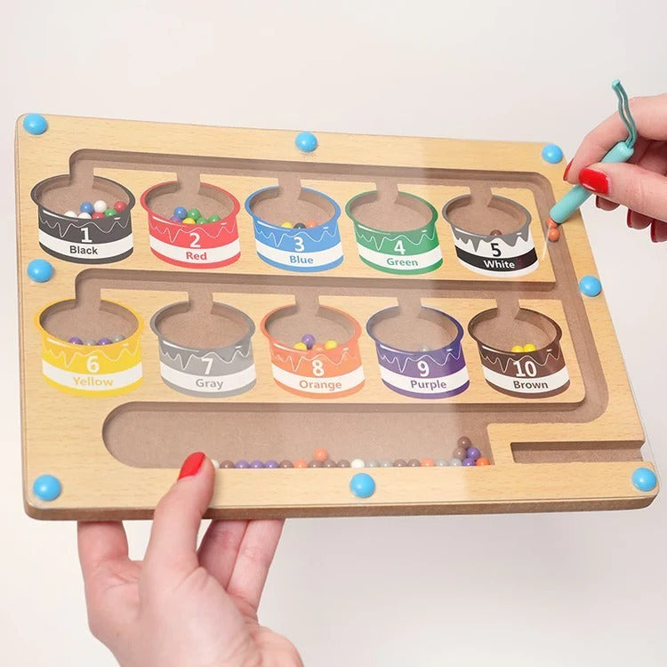Montessori-magneetpuzzel om kleuren te sorteren