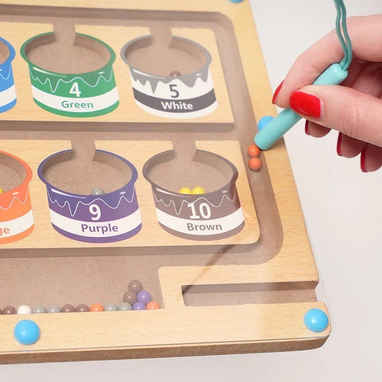 Montessori-magneetpuzzel om kleuren te sorteren