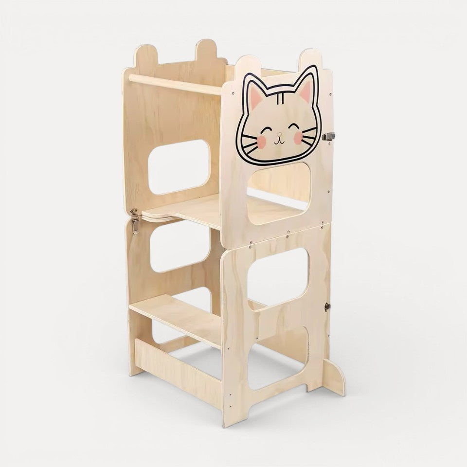 Montessori-leertoren 3-in-1 met tekentafel