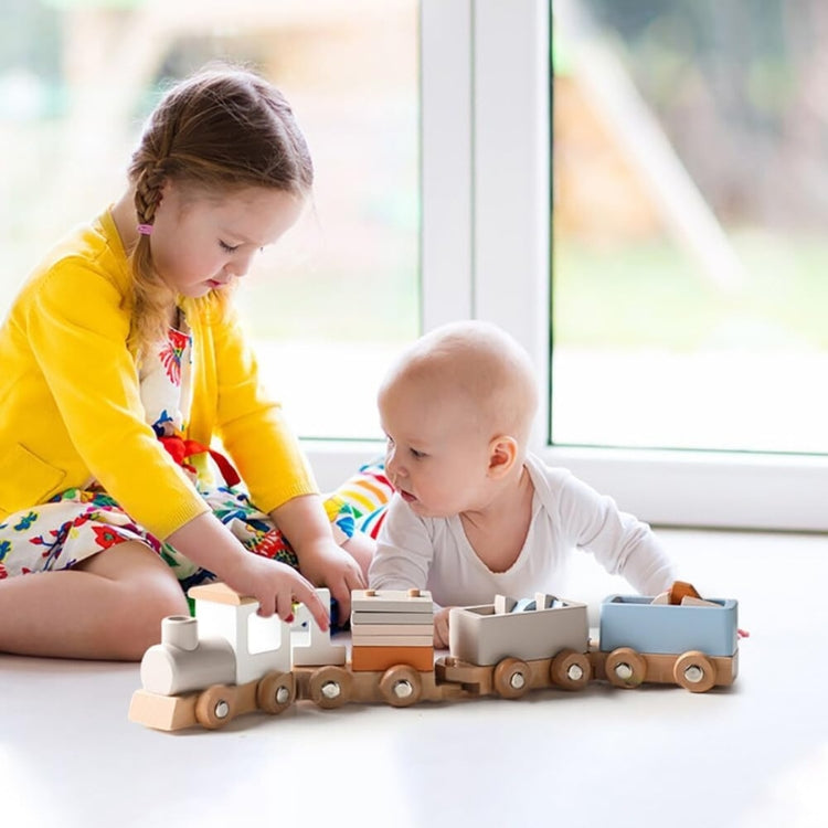 Montessori-houten trein voor kinderen