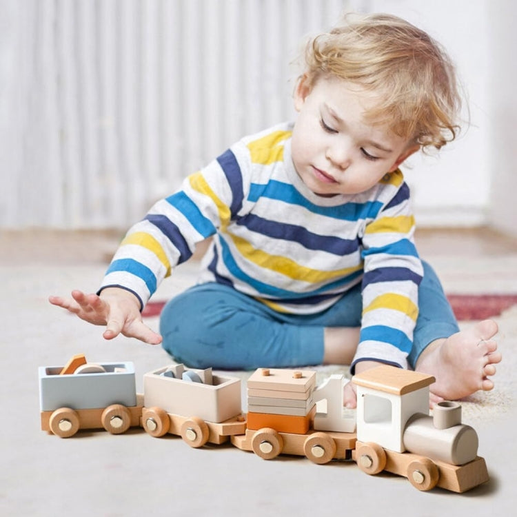 Montessori-houten trein voor kinderen