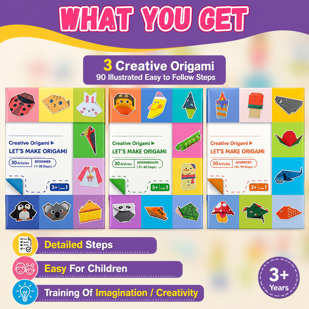 Origami-knutselset met handleiding voor kinderen