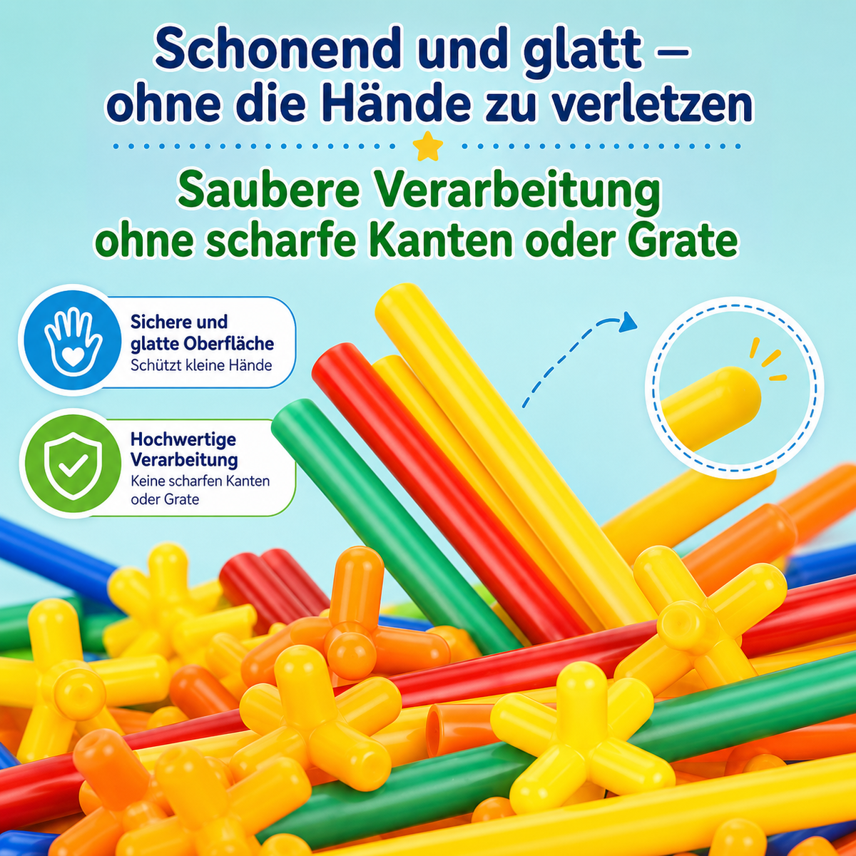 Constructieset met rietjes voor kinderen