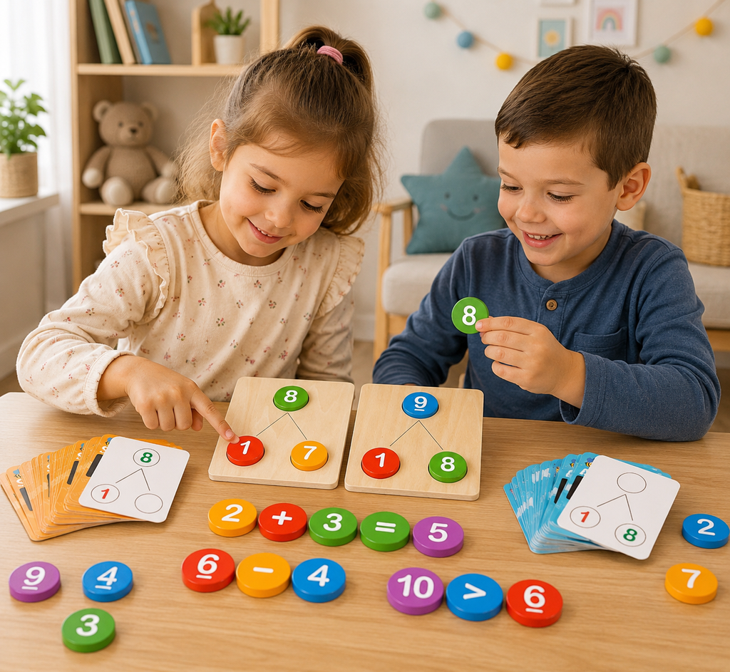 Montessori-houten rekenspel