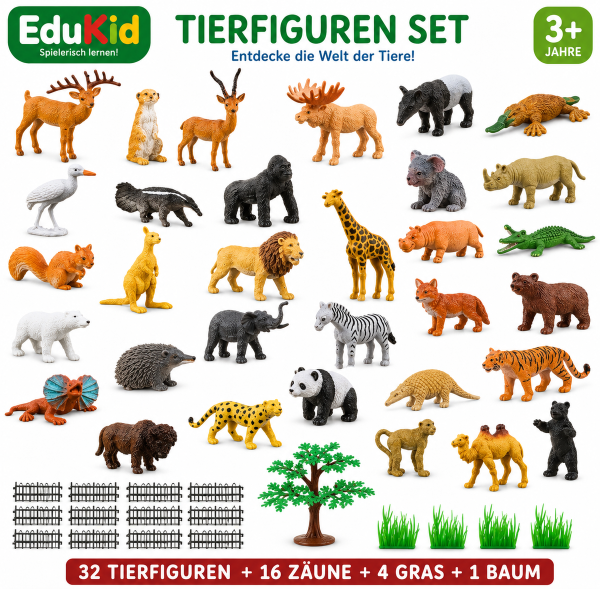 54-delige set dierenfiguren voor kinderen