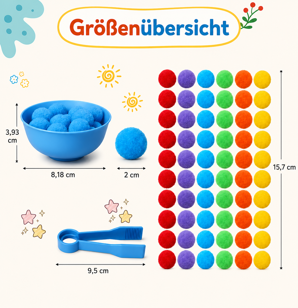 Montessori-kleursorteersets & accessoires met pincet