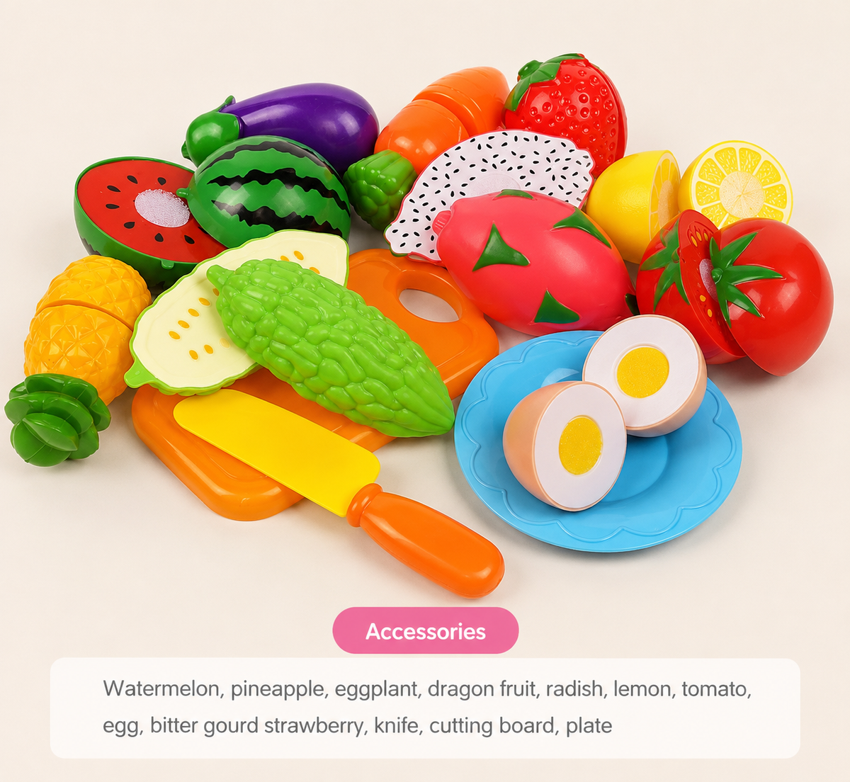 Montessori-snijset met fruit & groenten