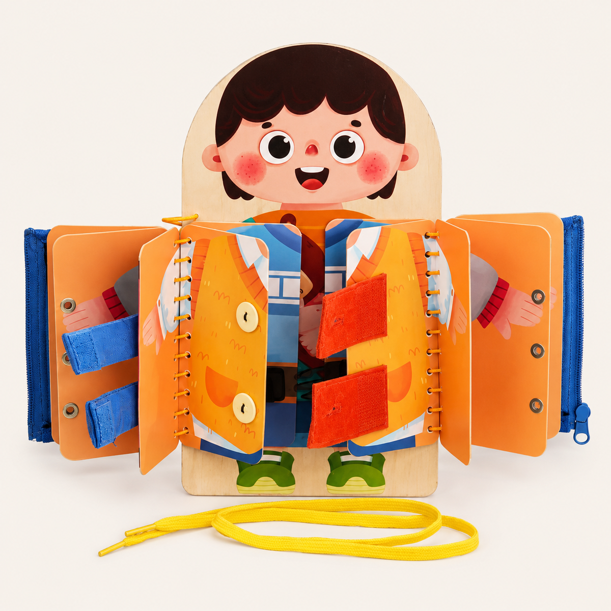 Montessori-busy board van hout