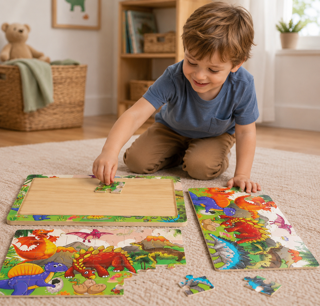 Houten dierenpuzzel voor kinderen