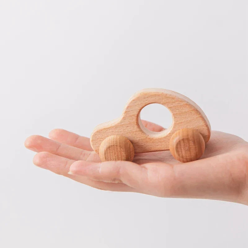 Montessori-houten rollend dinosaurus-speelgoed