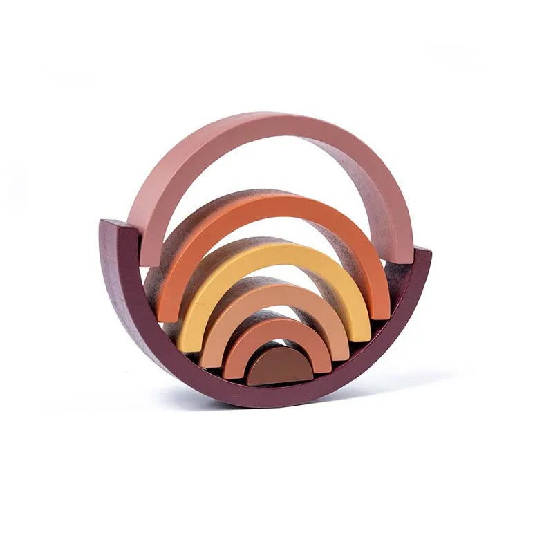 Montessori-houten regenboogpuzzel