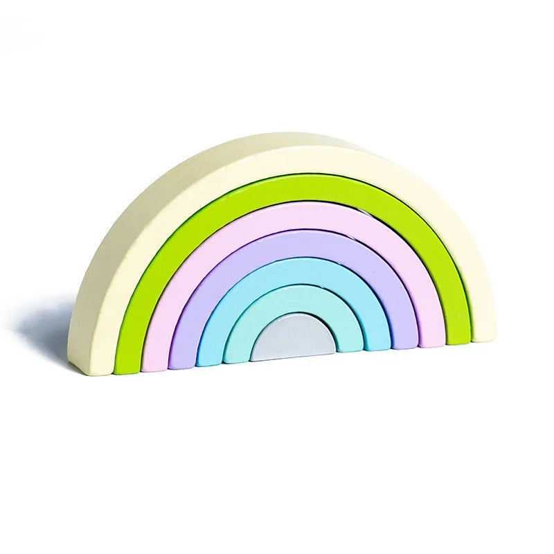 Montessori-houten regenboogpuzzel