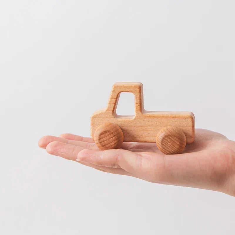 Montessori-houten rollend dinosaurus-speelgoed