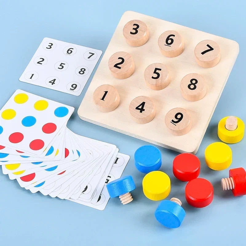 Montessori-leerspel voor cijfers, kleuren & vormen