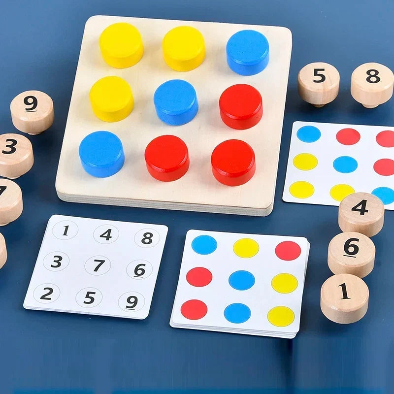 Montessori-leerspel voor cijfers, kleuren & vormen