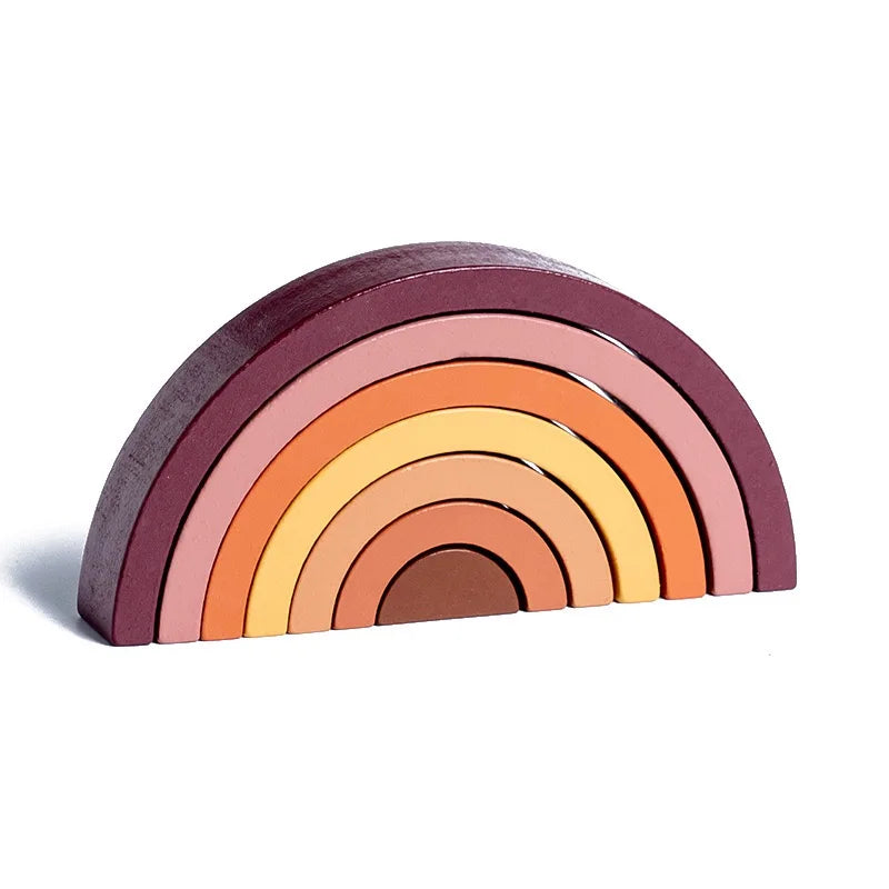 Montessori-houten regenboogpuzzel