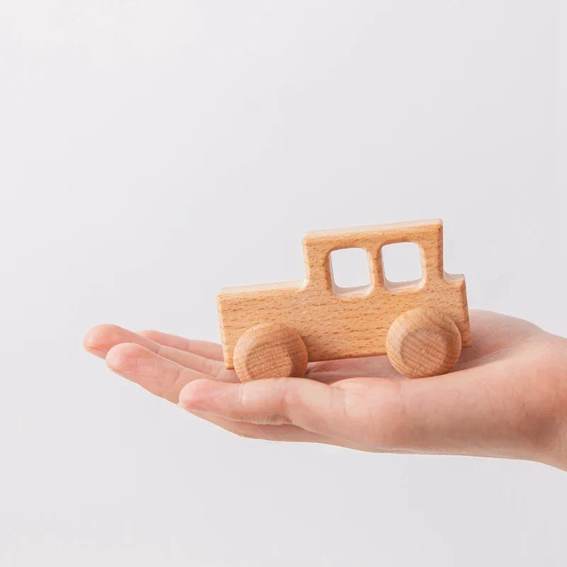 Montessori-houten rollend dinosaurus-speelgoed