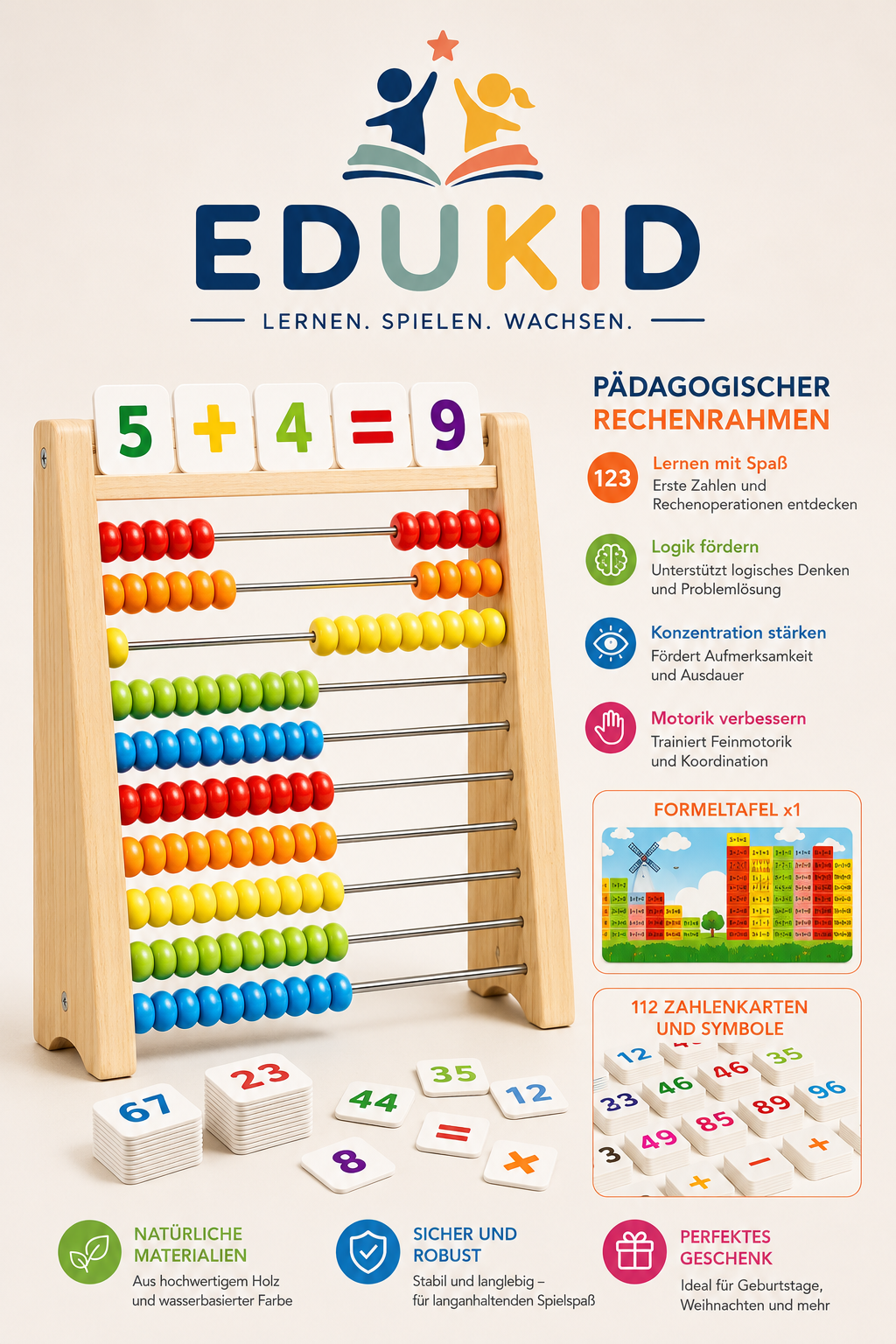 Montessori-houten telraam