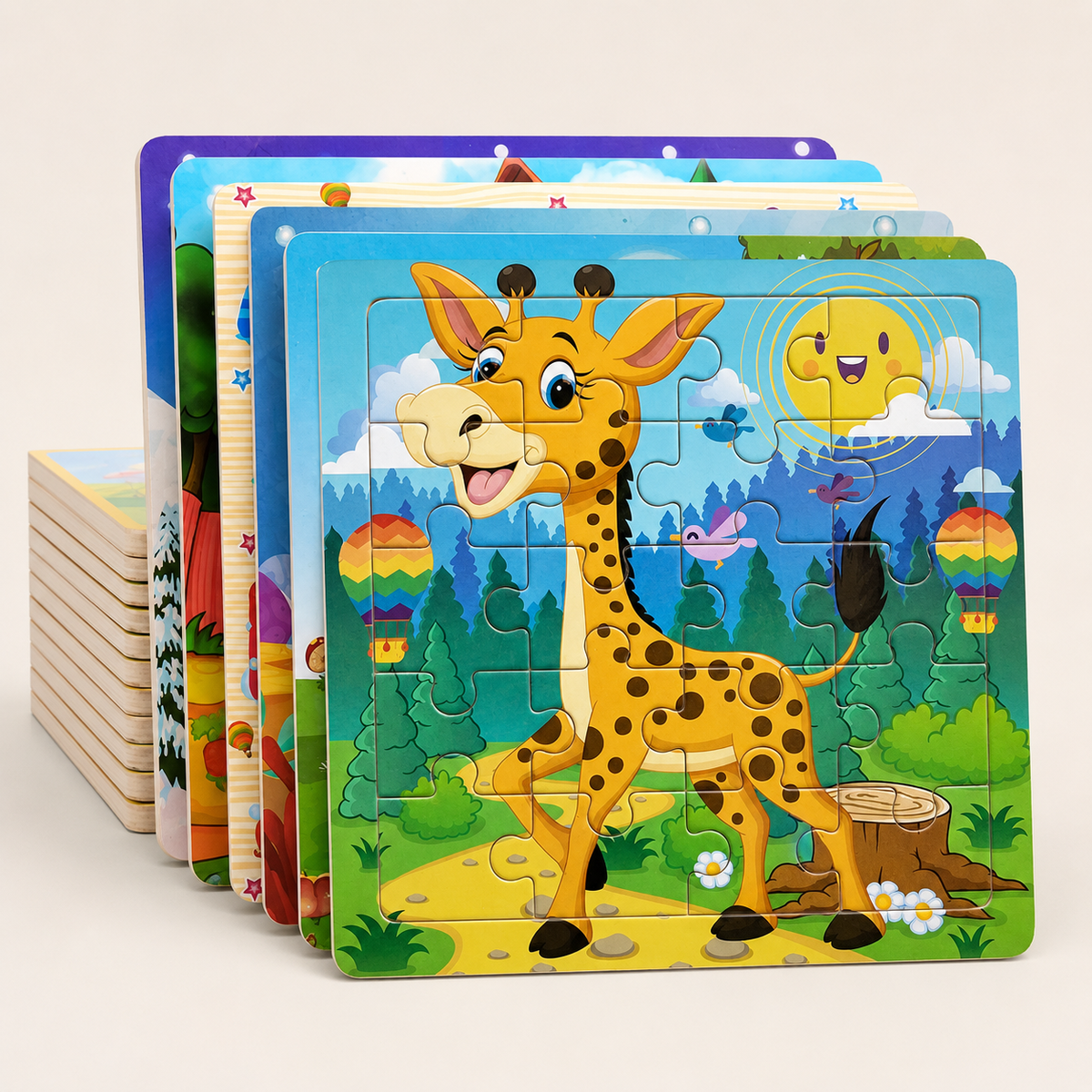 Montessori-houten dierenpuzzel voor kinderen