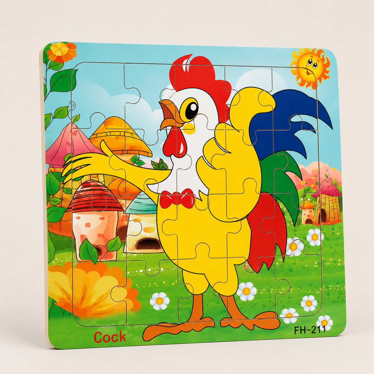 Montessori-houten dierenpuzzel voor kinderen