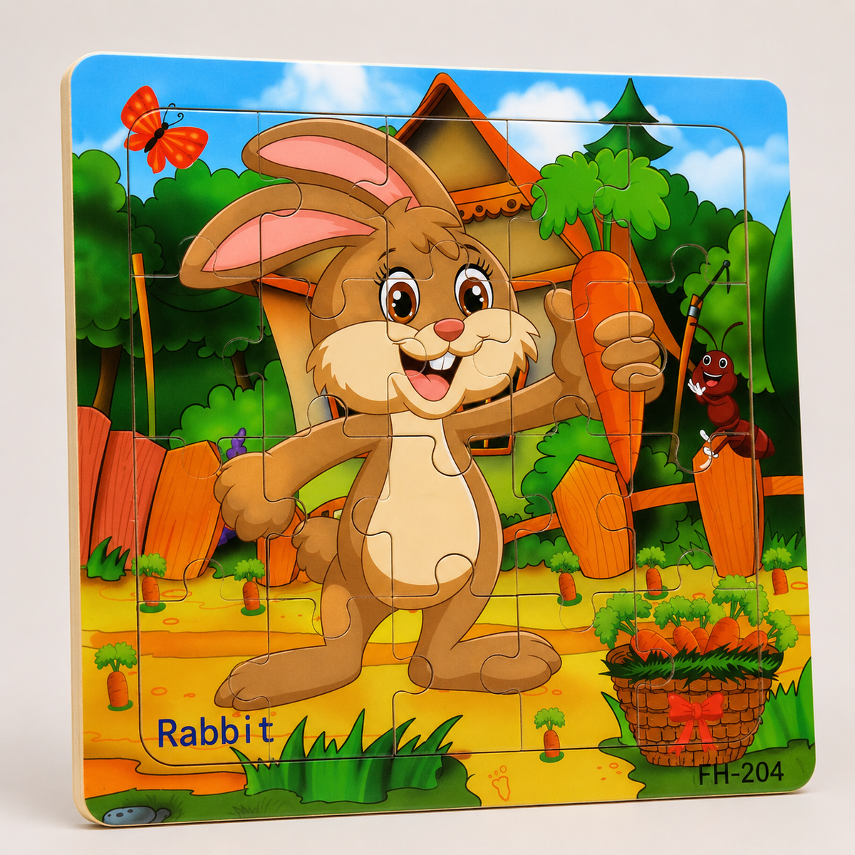Montessori-houten dierenpuzzel voor kinderen