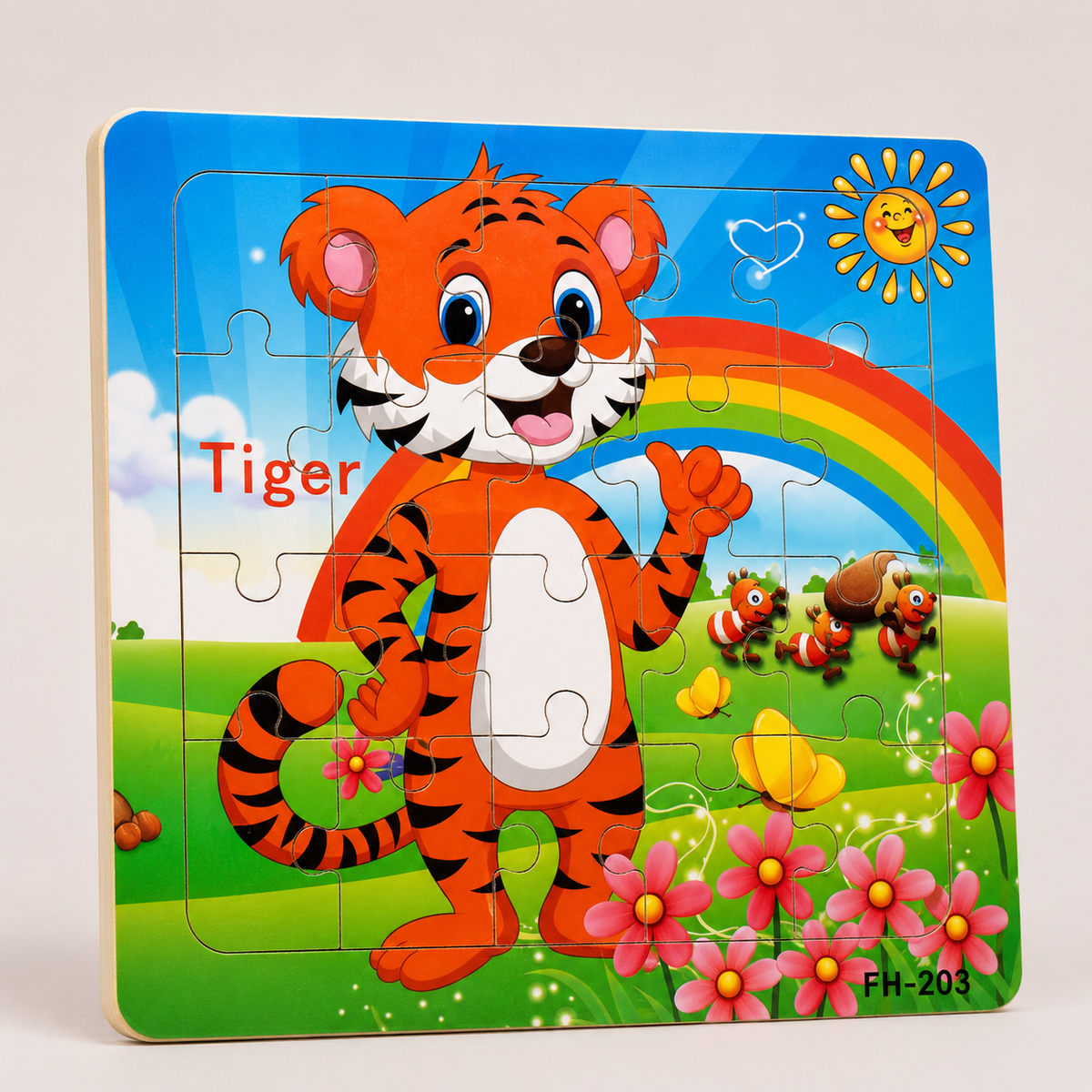 Montessori-houten dierenpuzzel voor kinderen