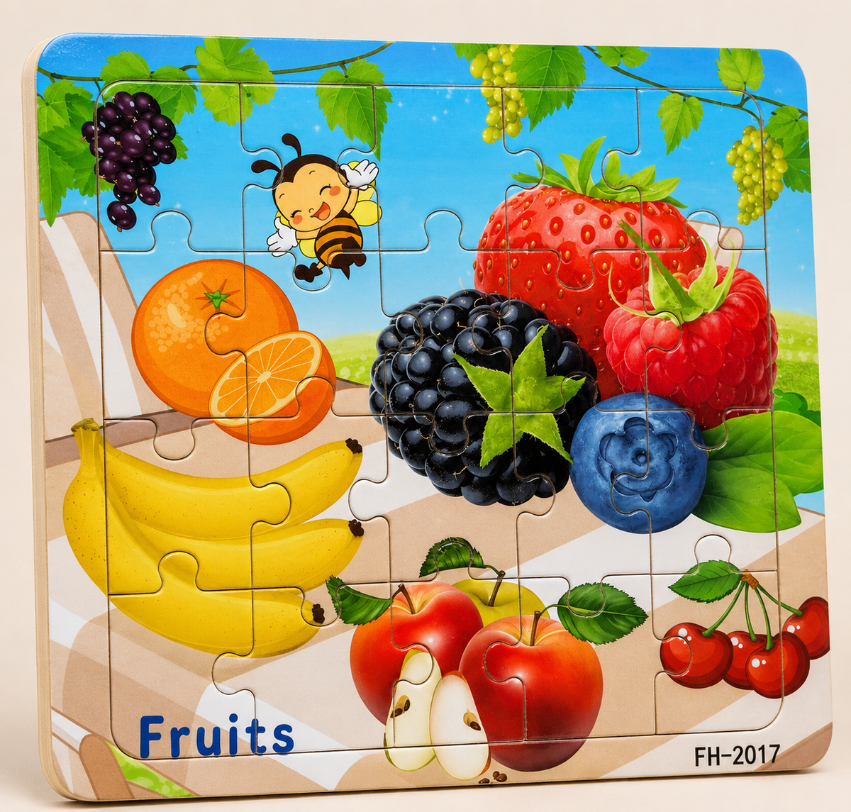 Montessori-houten dierenpuzzel voor kinderen