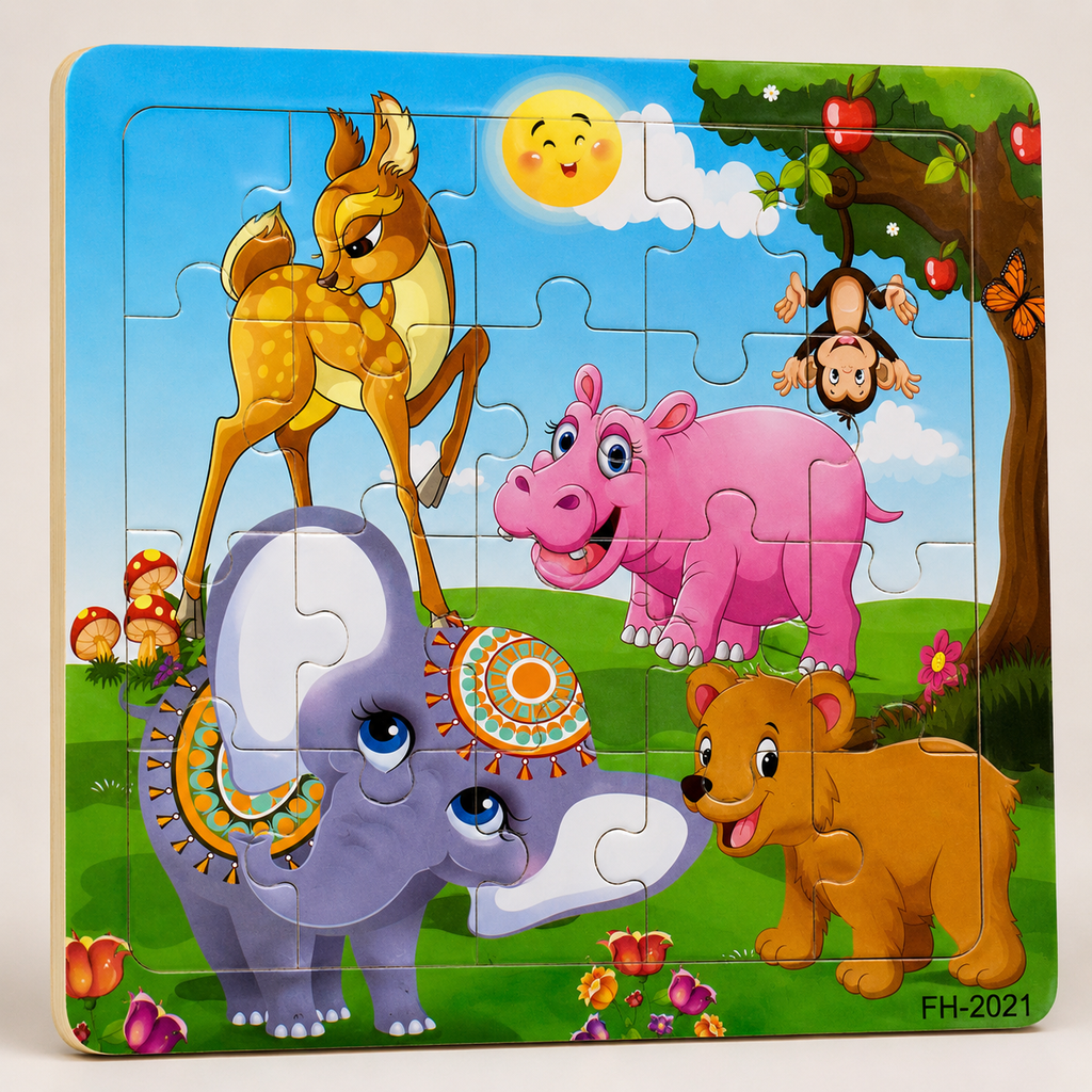 Montessori-houten dierenpuzzel voor kinderen
