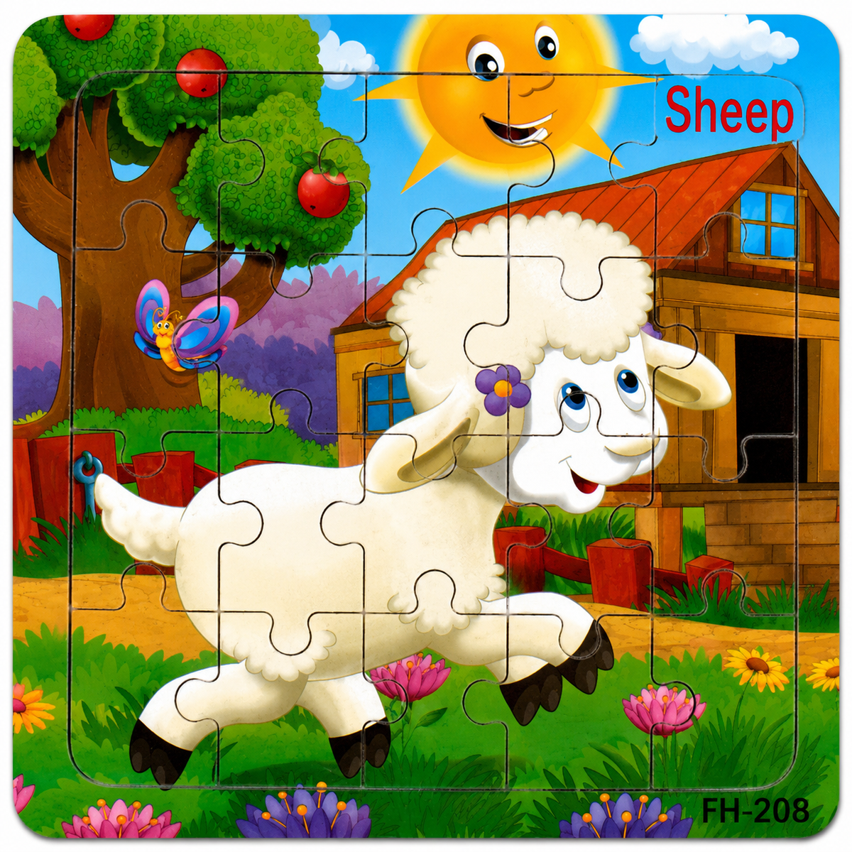Montessori-houten dierenpuzzel voor kinderen