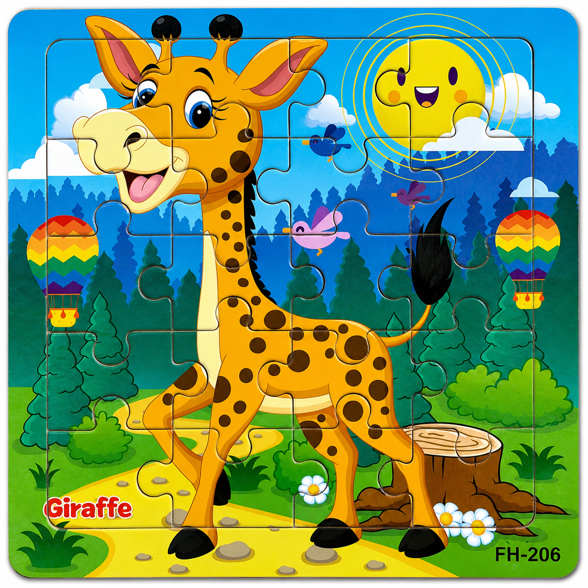 Montessori-houten dierenpuzzel voor kinderen
