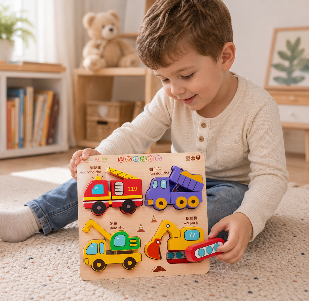 Houten dieren-insteekpuzzel