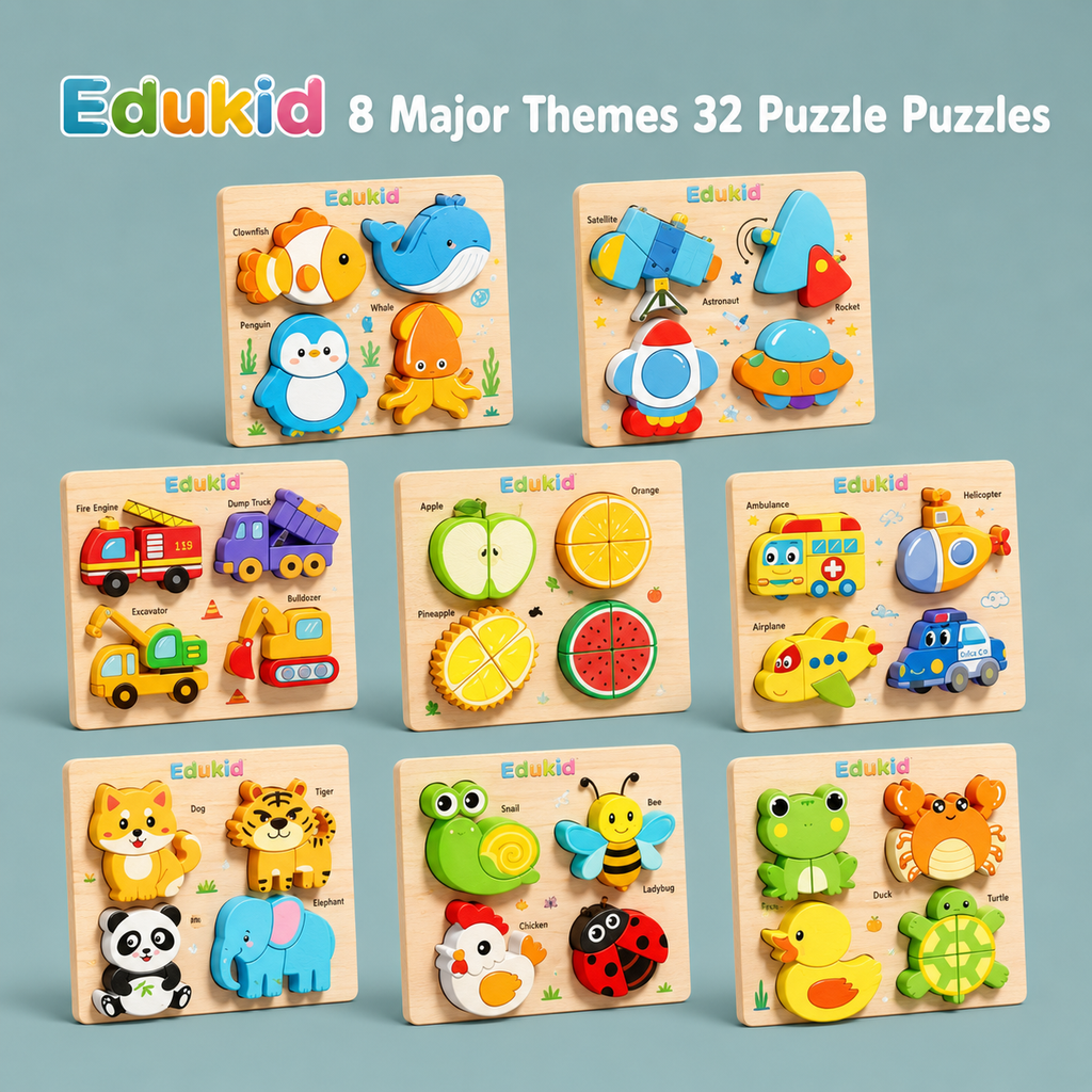 Houten dieren-insteekpuzzel