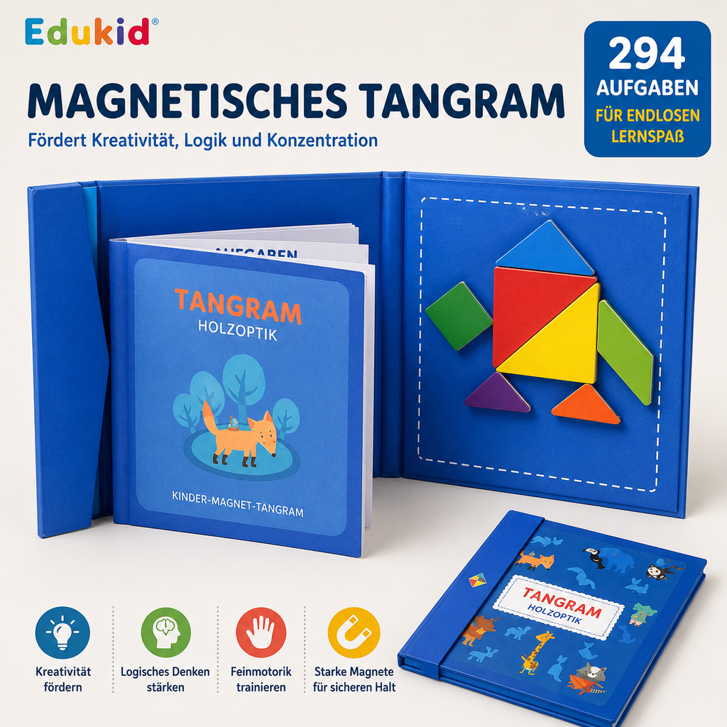 Magnetisch tangramboek met voorbeelden