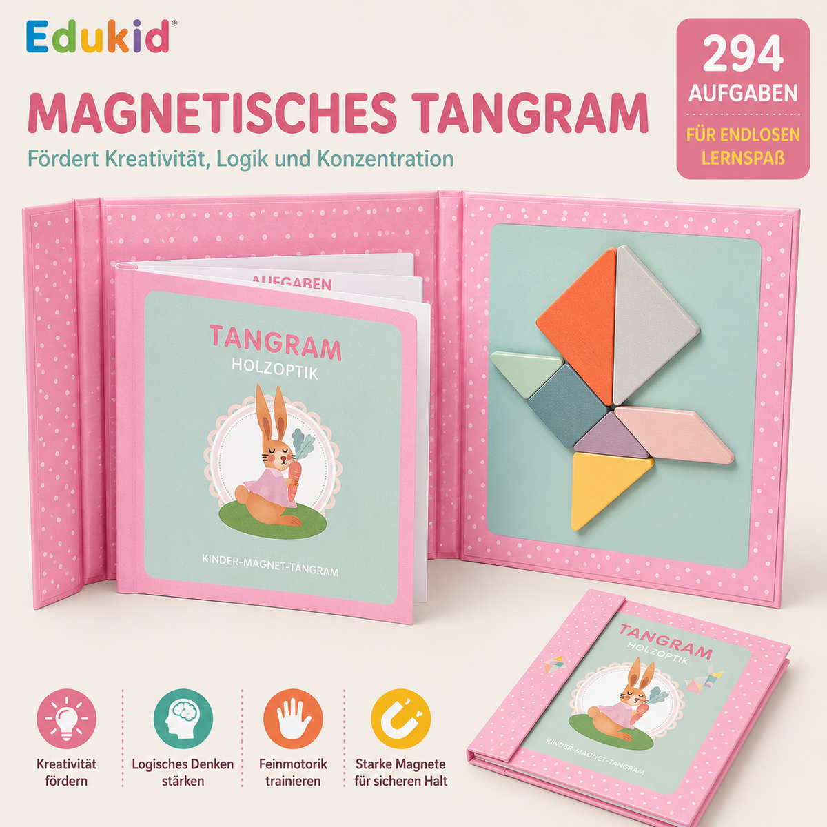 Magnetisch tangramboek met voorbeelden