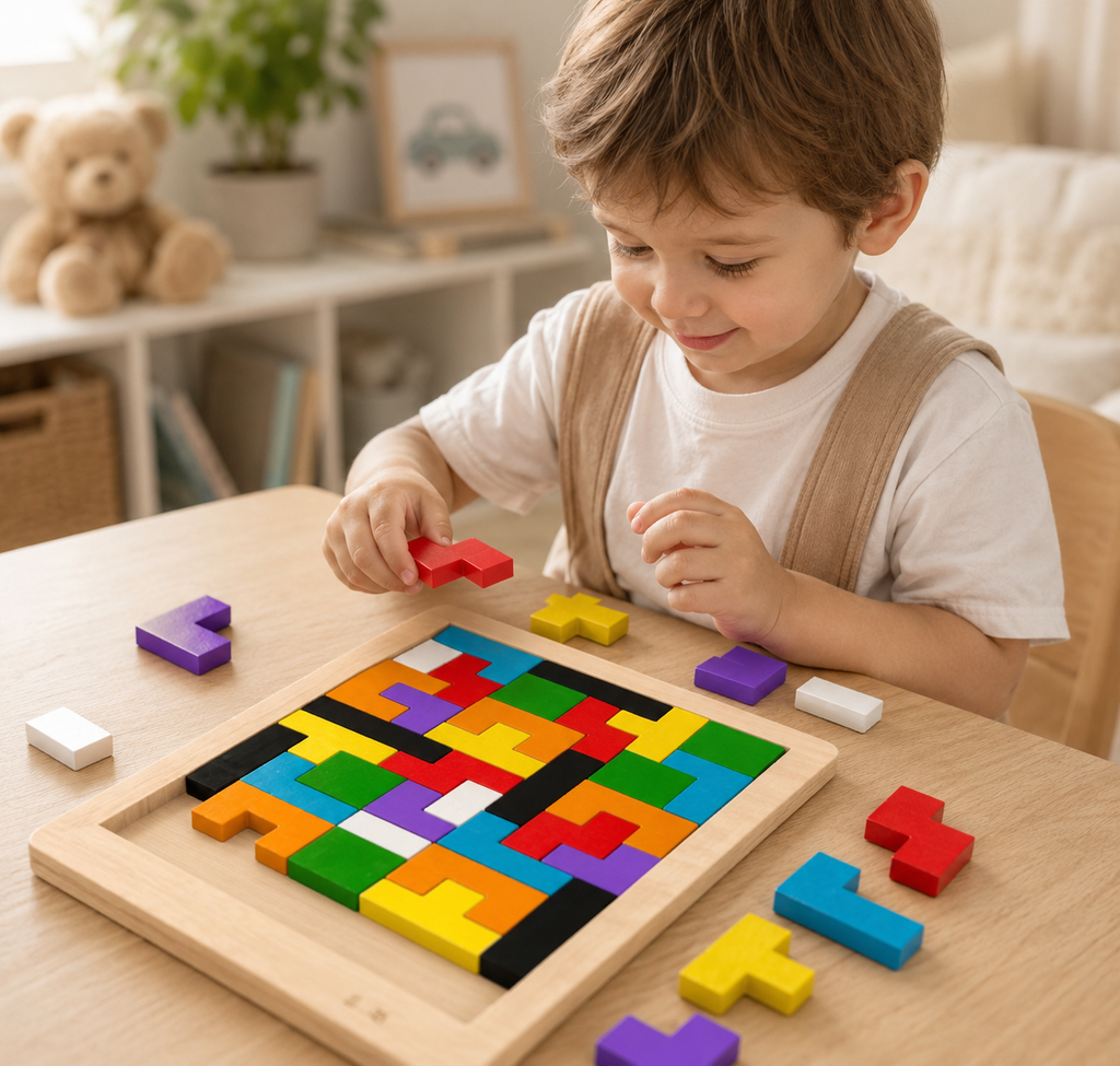 Montessori-magnetisch houten tangram