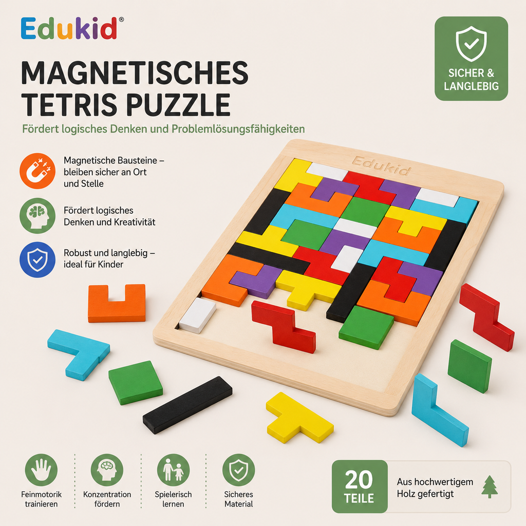 Montessori-magnetisch houten tangram