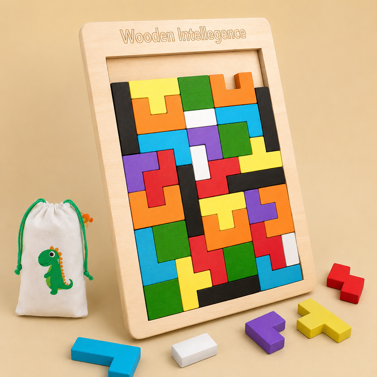 Montessori-magnetisch houten tangram